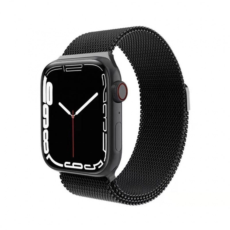 Stainless Steel Mesh Magnetic Apple Watch Band in Black Color