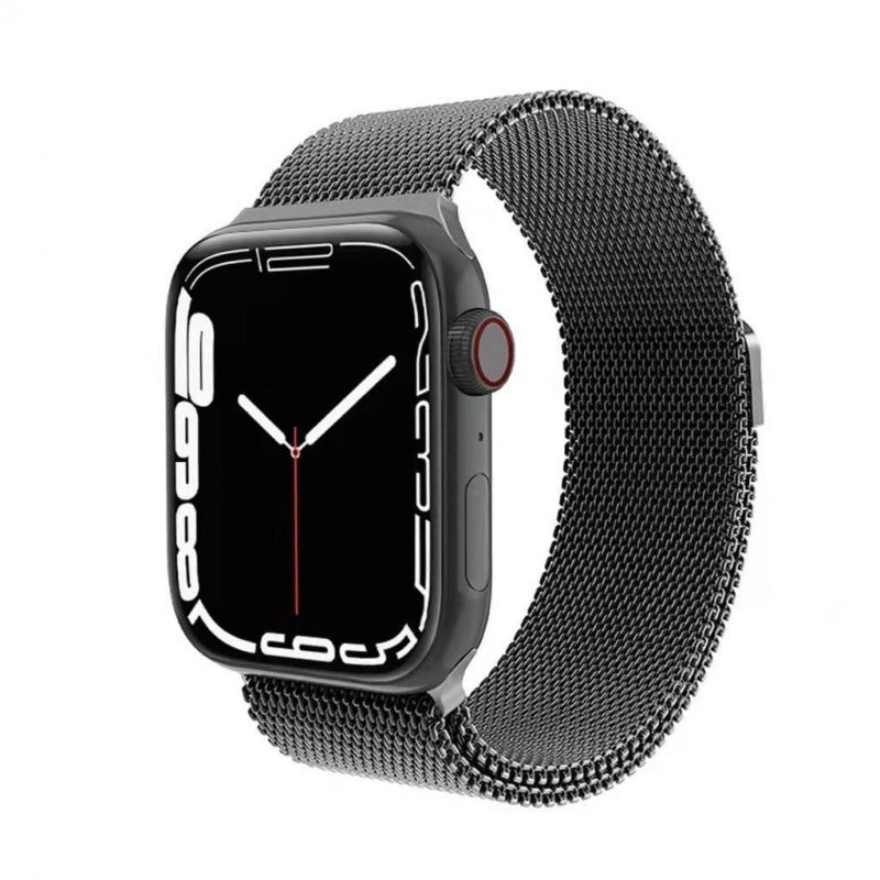 Stainless Steel Mesh Magnetic Apple Watch Band in Gray Color