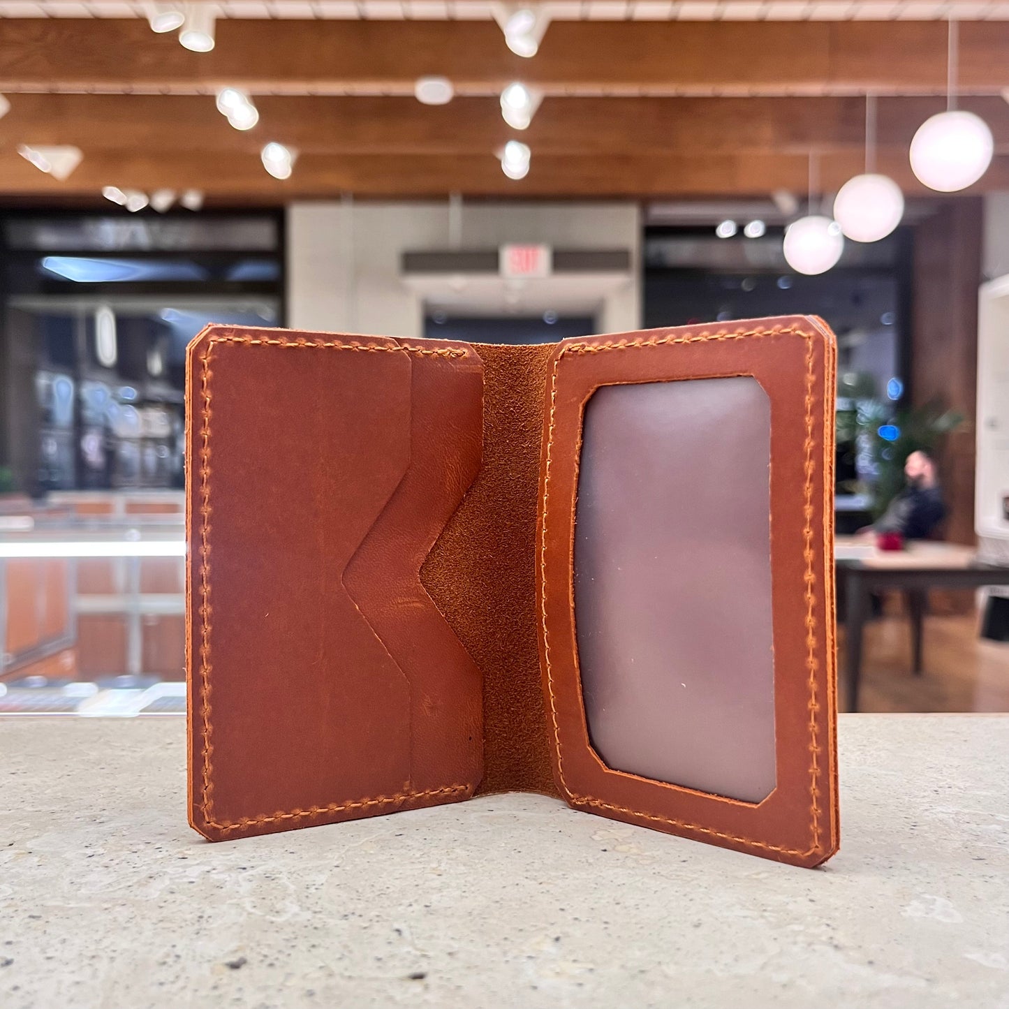 Leather ID Wallet | Card Wallet with ID Window | Nine Leather & Watch