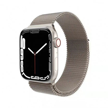 Stainless Steel Mesh Magnetic Apple Watch Band in Starlight Color