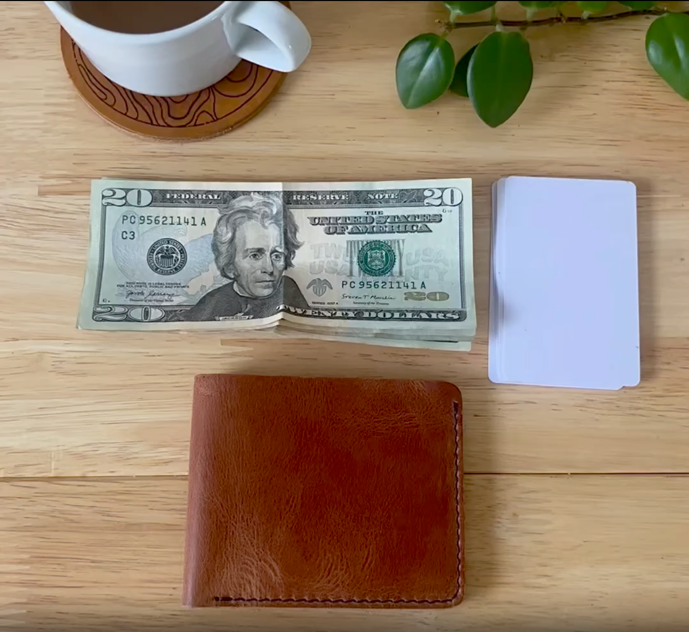 Nine Leather Co. Crazy Horse Leather Bifold Wallet - Handmade in USA