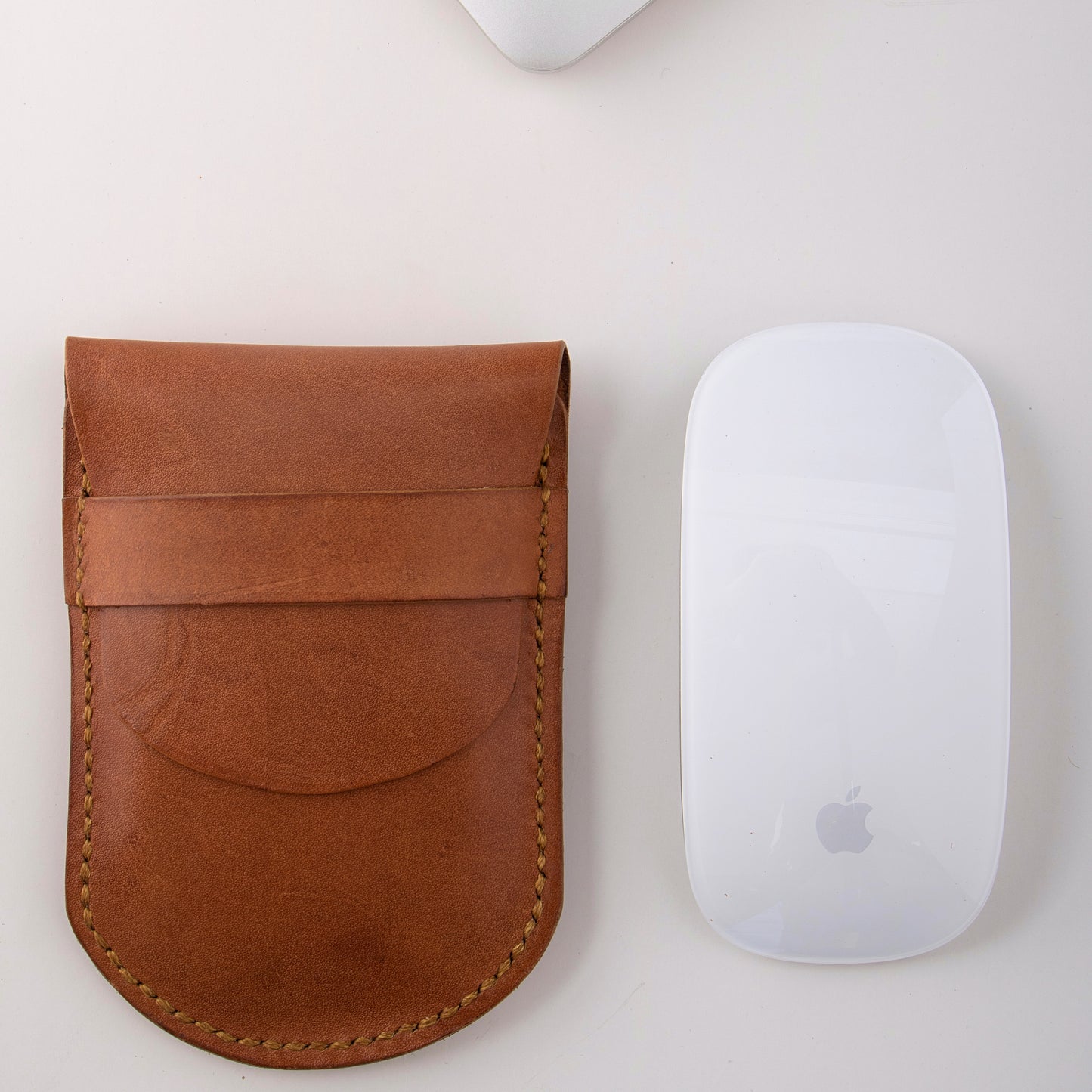 Clean image of an Apple Magic Mouse Case with a Magic Mouse